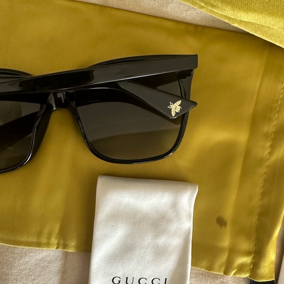 New Gucci over size square sunglasses black - Picture 5 of 8